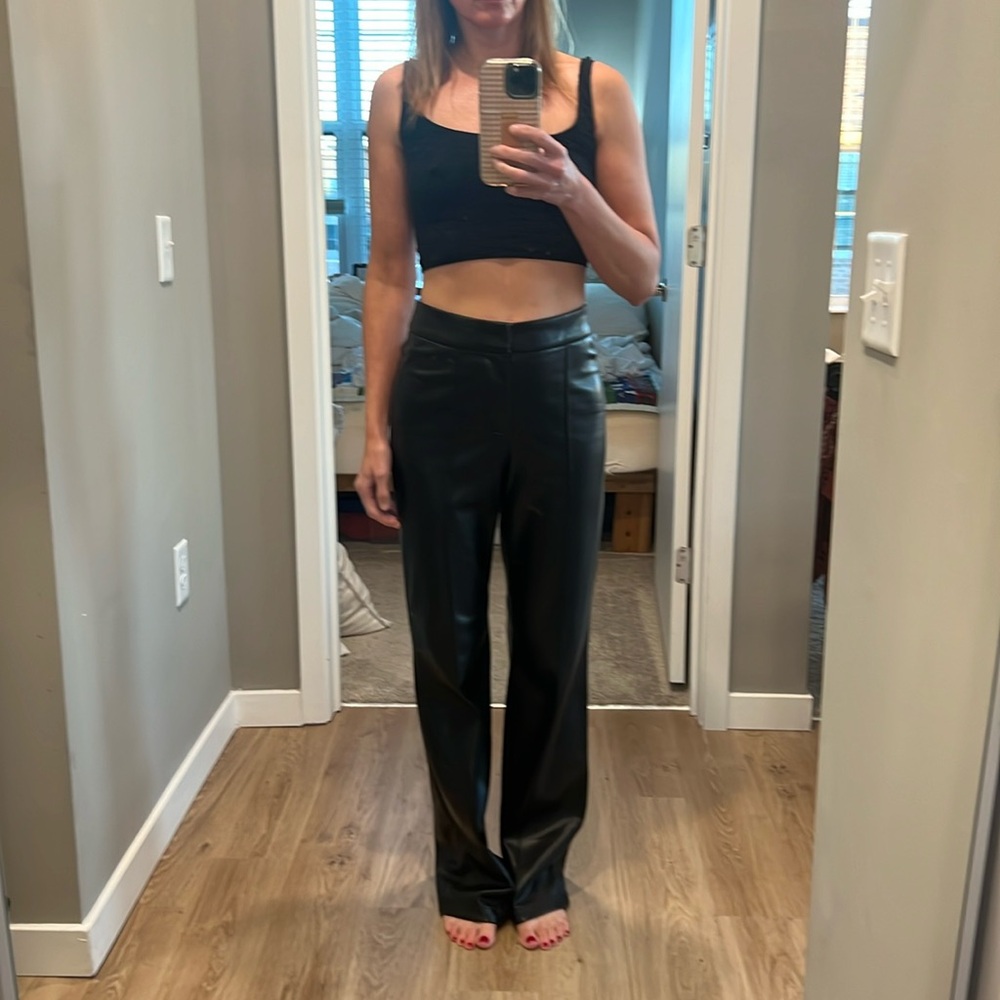 Faux leather pants from Anthropologie, worn once!